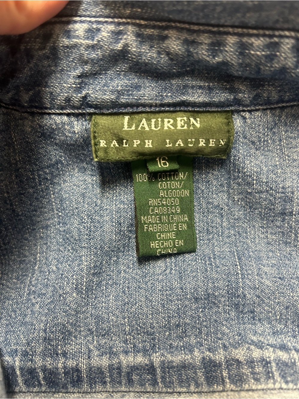 Vintage Lauren Ralph Lauren Long Sleeve Denim Shirt Dress Maxi Modest Fall - Picture 5 of 11